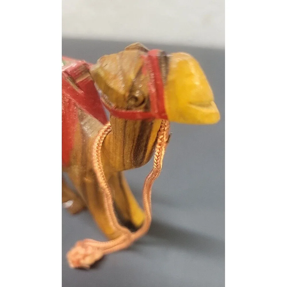Lot of 3‎ Olive Wood Hand Carved Camel Nativity Figurines ornaments (2) 4